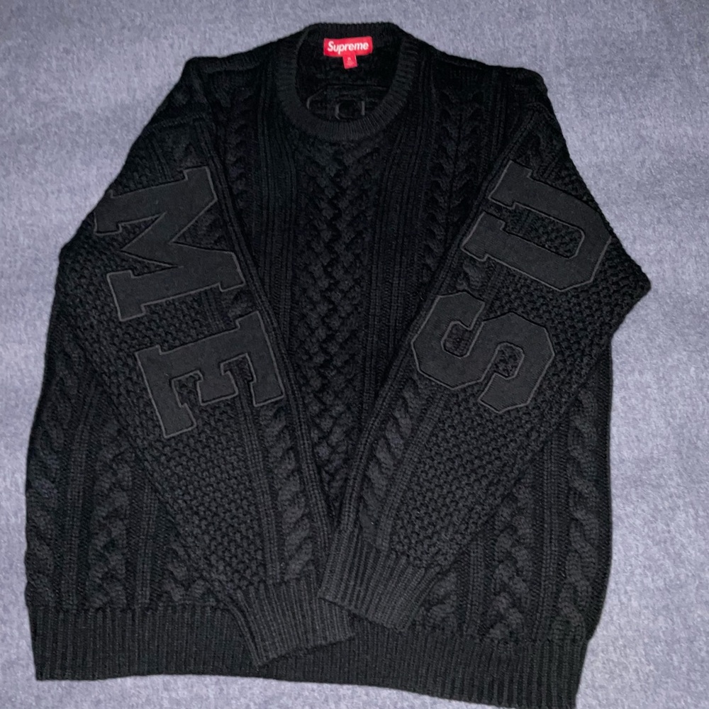 Mens medium supreme embroidered sweater